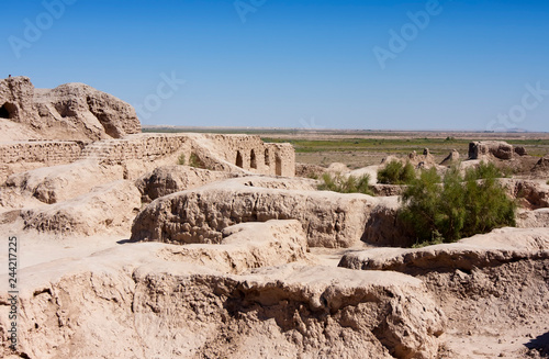 ancient fortress in Kyzylkum Desert  Uzbekistan