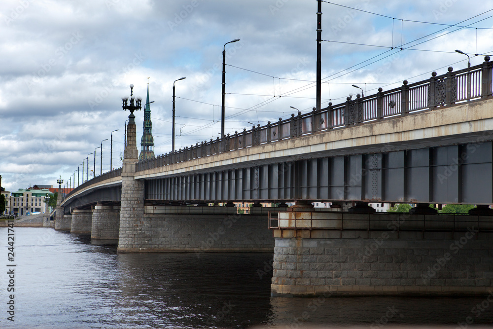 Bridge over Daugava River in Riga, Latvia Bridge over Daugava River in Riga, Latvia