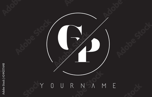 GP Letter Logo with Cutted and Intersected Design