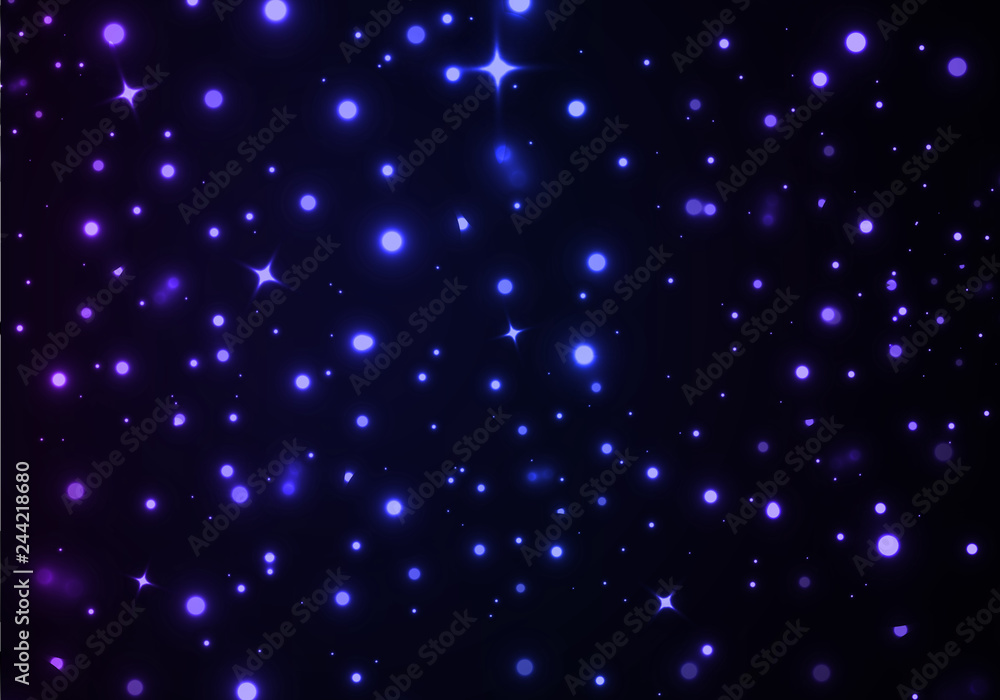 Vector Space Background with Shiny Stars. Dark Pattern with Glitter
