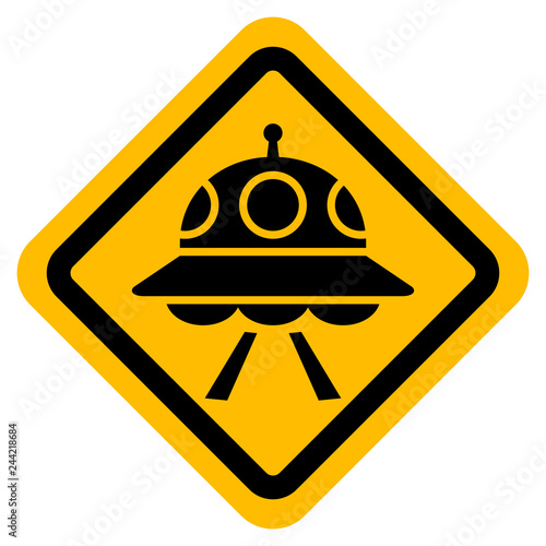 UFOに注意　警告サイン
