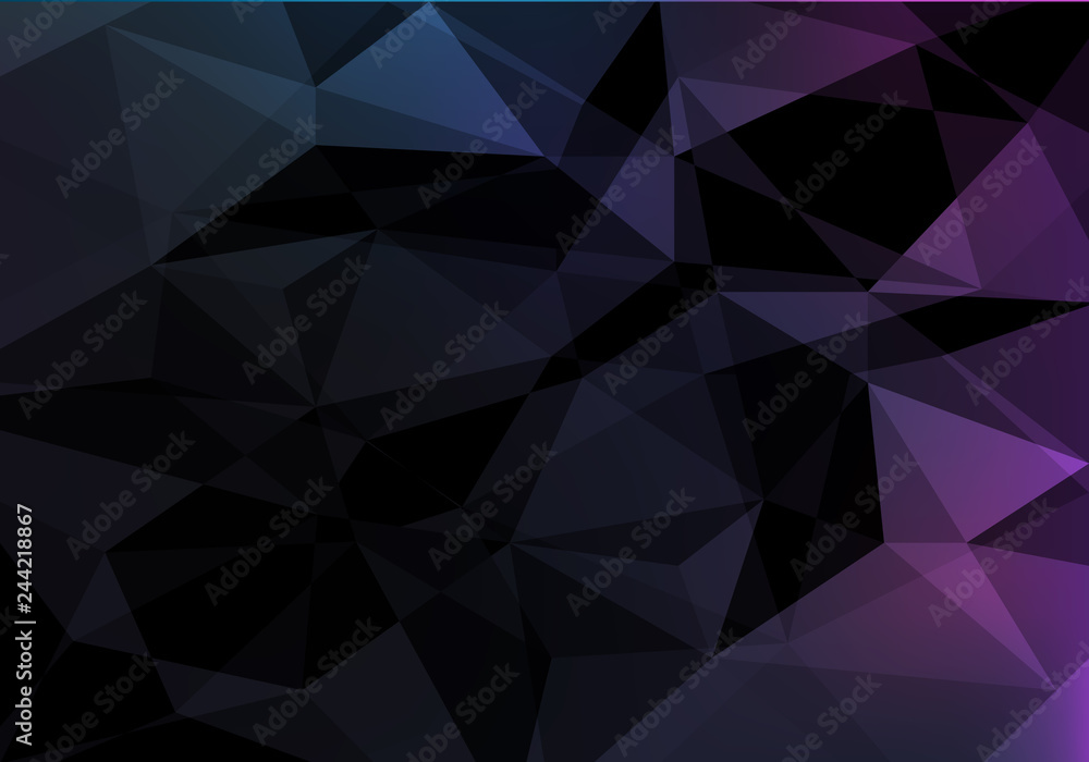 Dark Geometric Background. Vector Abstract Pattern with Polygonal Texture.