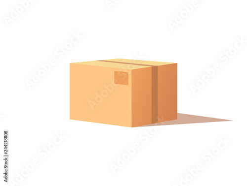 Carton Package with Adhesive Tape Icon Vector