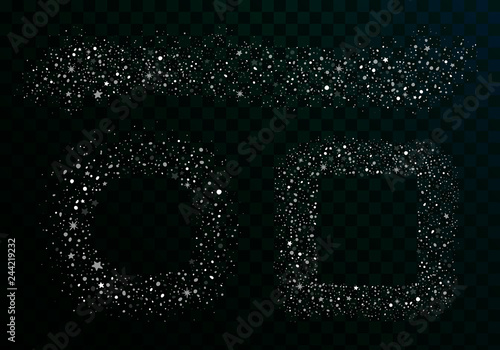 Vector Decorative Edges with Dots and Stars. Seamless Whimsical Borders for Patterned Frames.