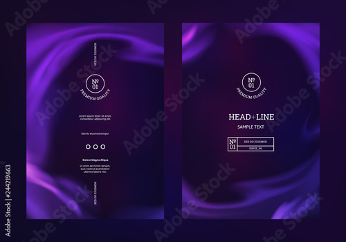 Vector Mystical Purple Background. Smoke Steam, Cloud Flow, Fluid Frame.