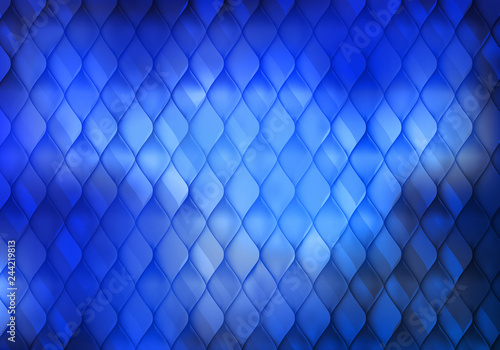 Abstract Blue Background with Shimmer Scales. Vector Tile Pattern. Sea Theme Texture