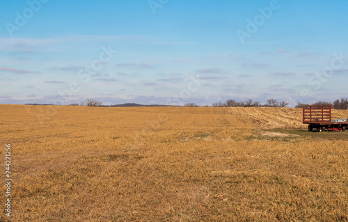 Wide open field on the farm
