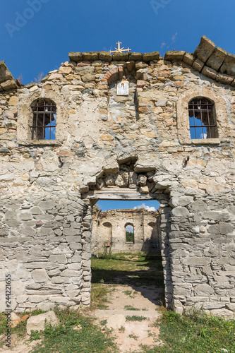 Abandoned Medieval Eastern Orthodox church of Saint John of Rila at the bottom of Zhrebchevo Reservoir  Sliven Region  Bulgaria