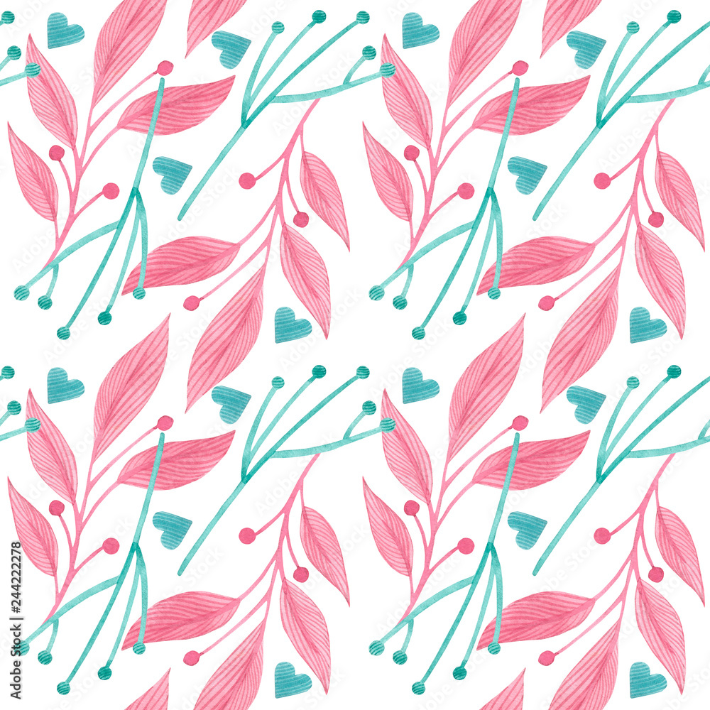 Romantic seamless pattern with hearts Romantic seamless pattern with hearts