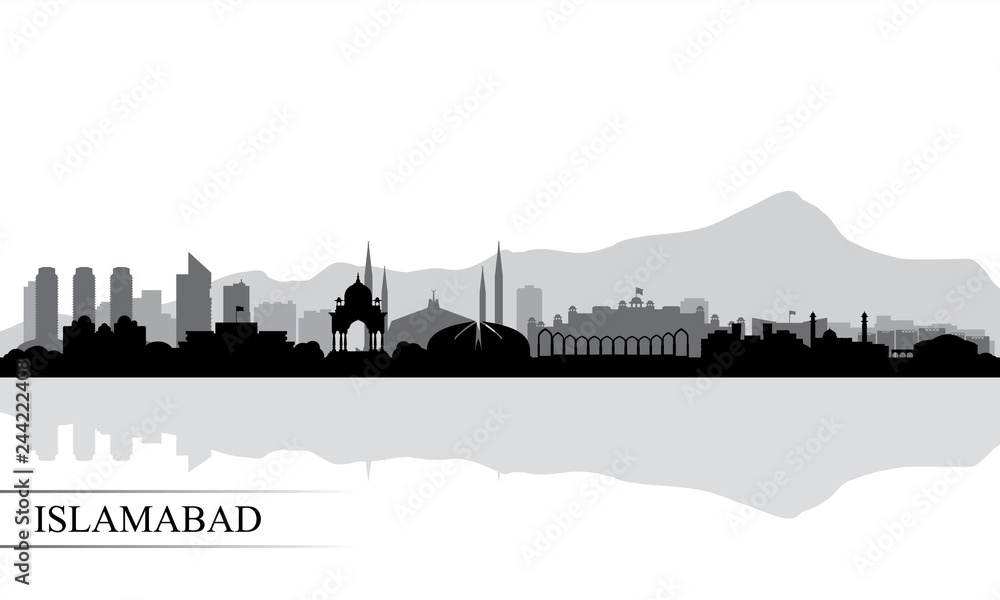 Islamabad city skyline silhouette background