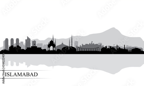 Islamabad city skyline silhouette background