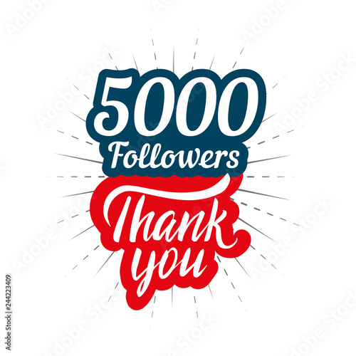 Thank you 5000 followers card for celebrating many followers in social network