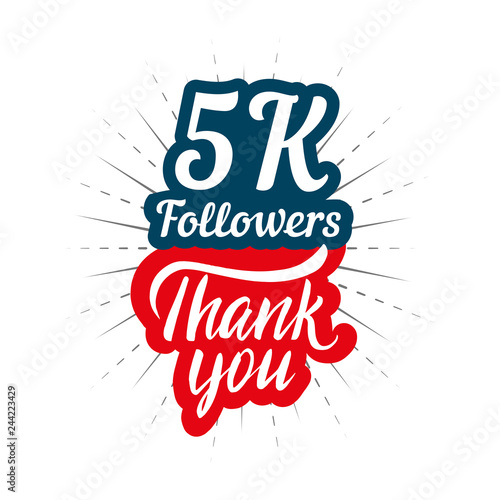 Thank you 5k followers card for celebrating many followers in social network