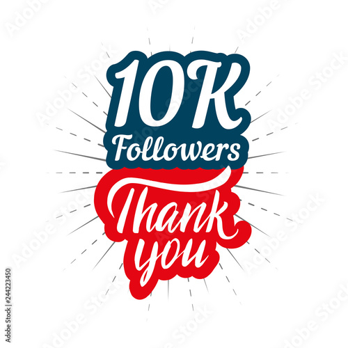 Thank you 10k followers card for celebrating many followers in social network