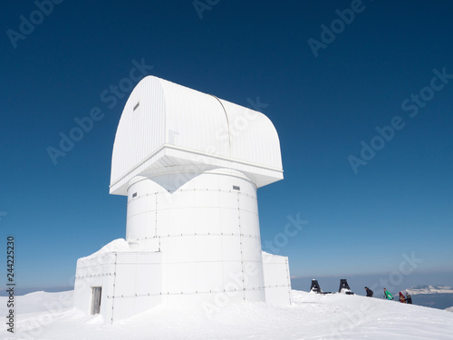 Observatory center in Helmos mountain summit