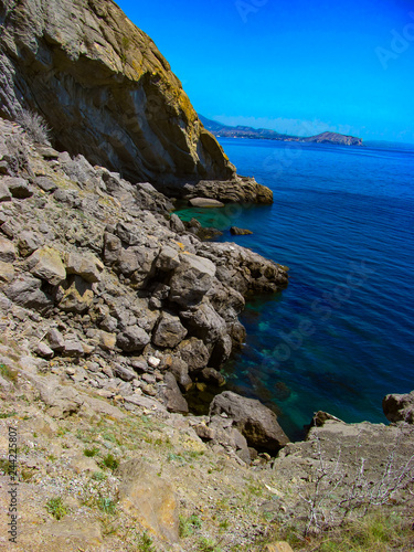 Landscape photo of a cliff on the Black Sea in Crimea