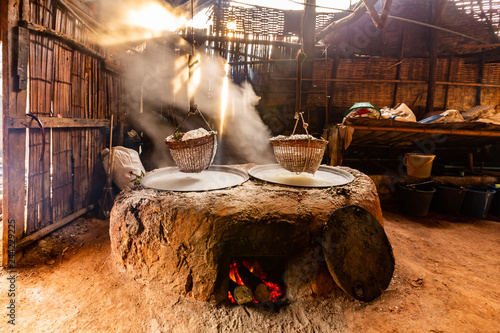 Salt mSalt making of Bo Klure community at Nan province,Thailandaking 