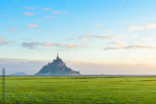 Beautiful Mont Saint Michel abbey on the island, Normandy, Northern France, Europe
