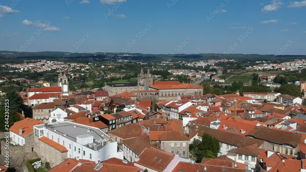 Flying above the roof tops to the old churches Flying above the roof tops to the old churches