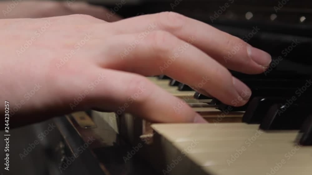 Man hands play old piano hands Man hands play old piano hands
