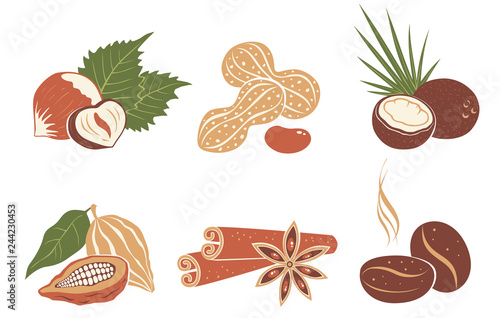 Vector set nuts icons