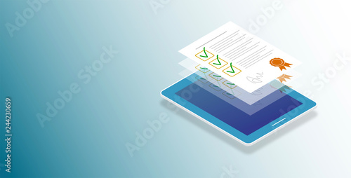 contratto telefonico, tablet, , 3d, icona