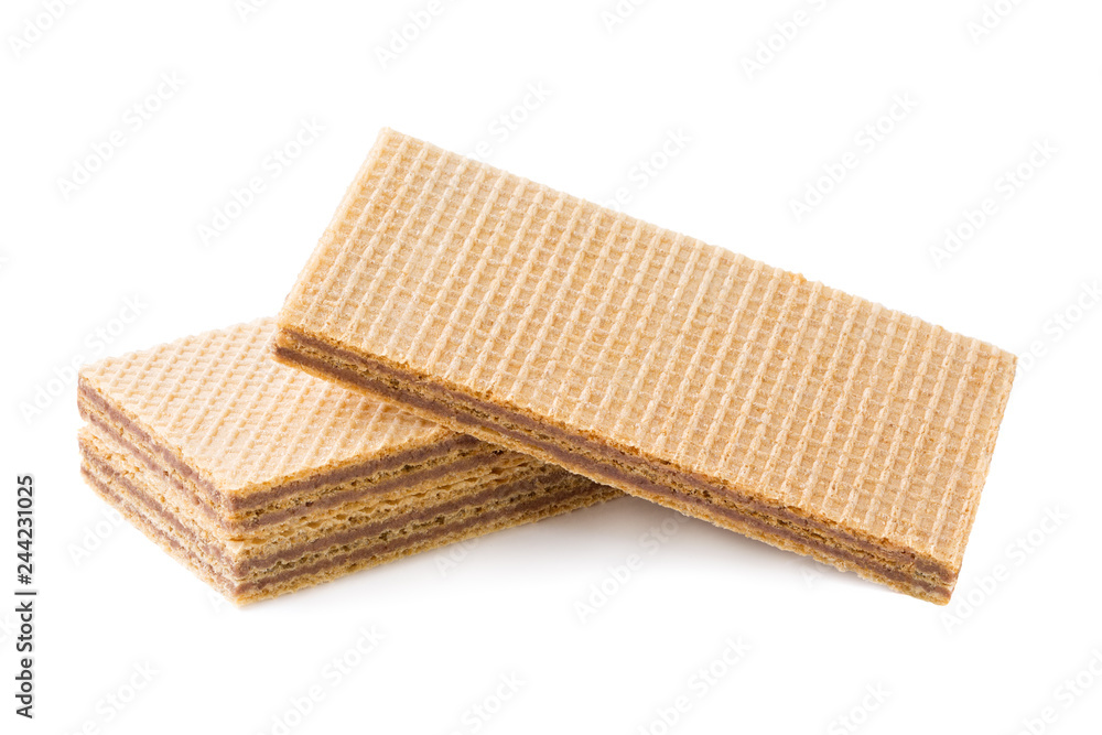 Chocolate wafers isolated on white background Chocolate wafers isolated on white background