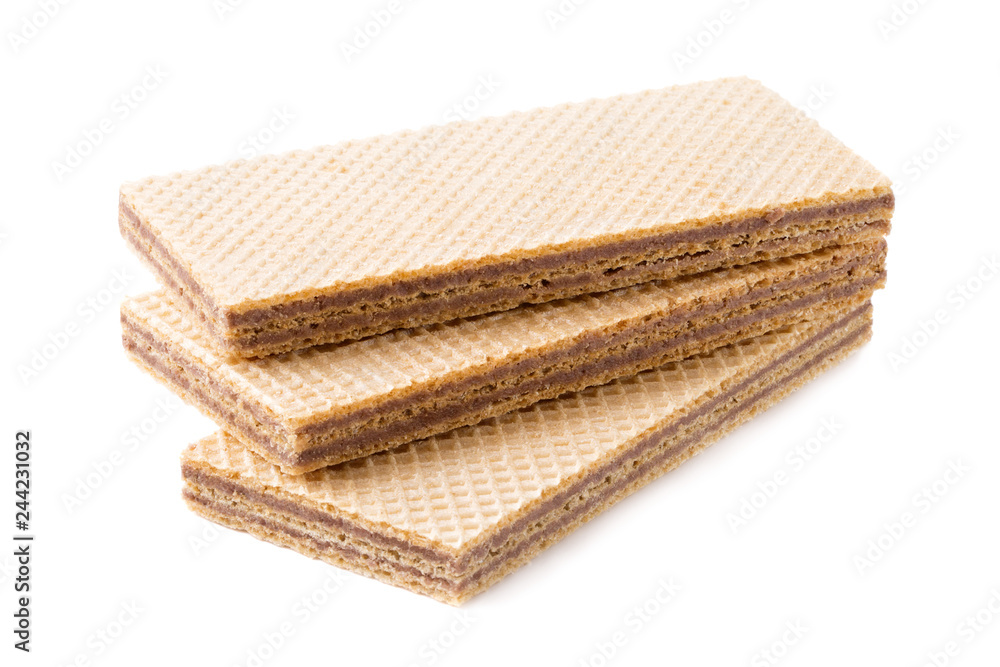 Chocolate wafers isolated on white background Chocolate wafers isolated on white background
