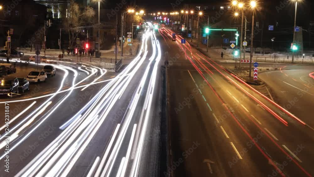 Timelapse of the cityscape at night. Timelapse of the cityscape at night.