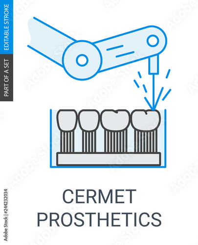 Cermet dental prosthetics icon