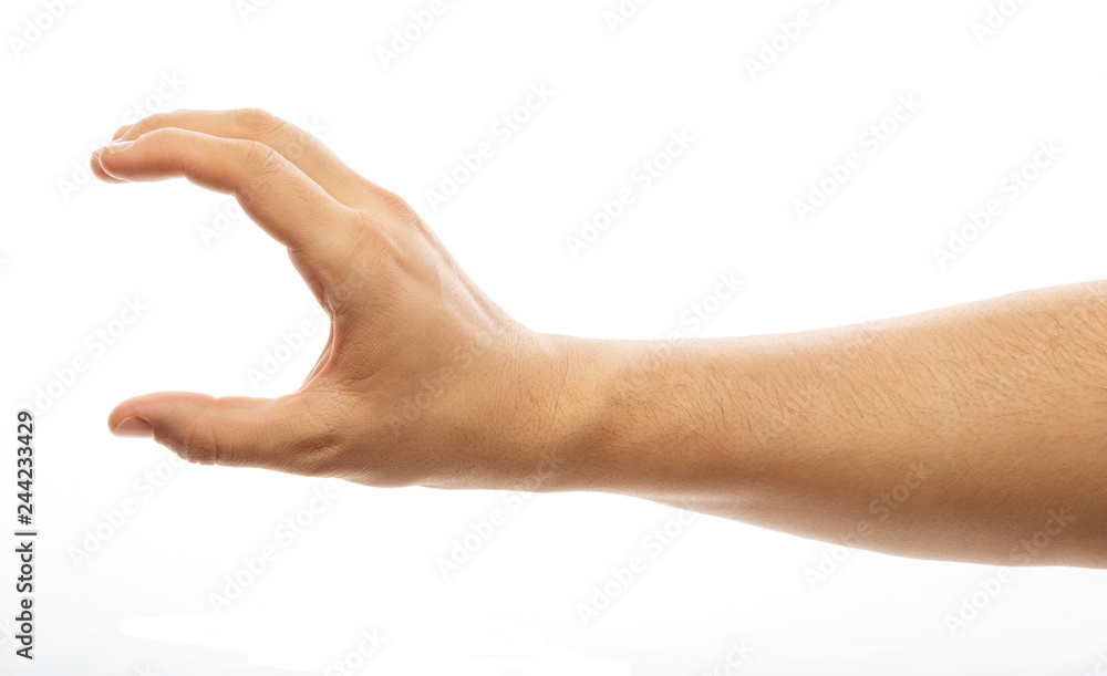 Man haMan hand's measuring invisible item. A person's hand holds an invisible object. Isolated on whind's measuring invisible item. A person's hand holds an invisible object. Isolated on white. Alpha. Man haMan hand's measuring invisible item. A person's hand holds an invisible object. Isolated on whind's measuring invisible item. A person's hand holds an invisible object. Isolated on white. Alpha.