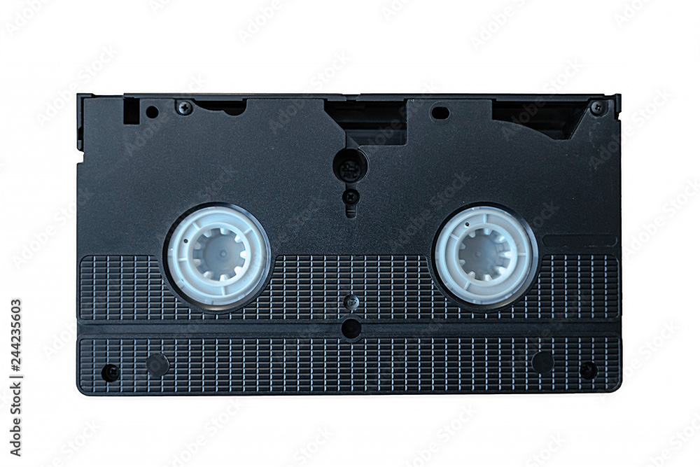 VHS Cassette on a white background. Recording tape. VHS Cassette on a white background. Recording tape.