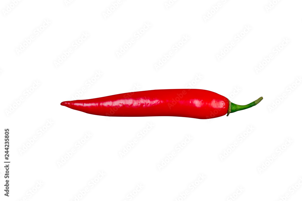 Red hot chilli pepper isolated on white background.