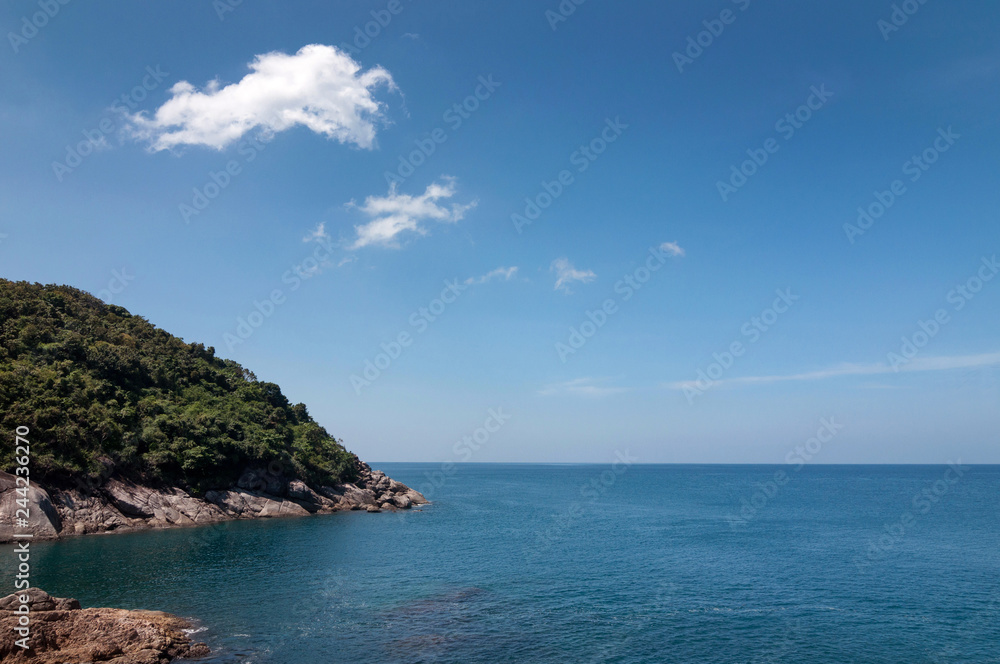 Rocky wooded Cape in the Andaman sea Phuket.