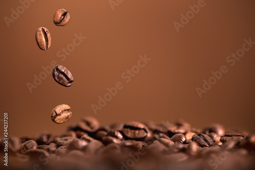 Fresh coffee beans background photo