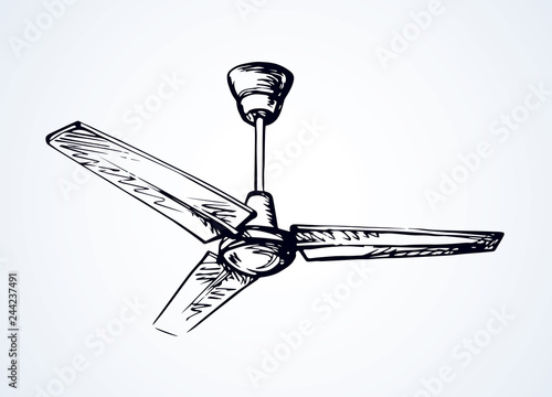 Ceiling fan. Vector drawing