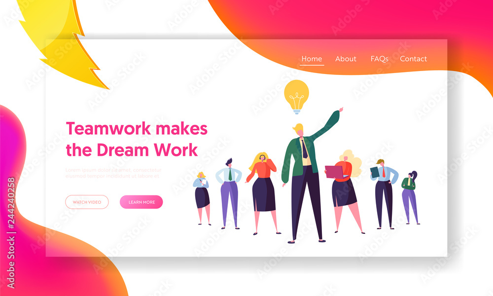 Fotografie Creative Business Group Teamwork Landing Page