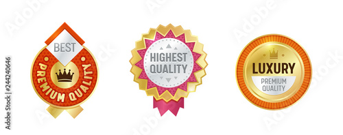 Quality Label Metal Premium Badge Set