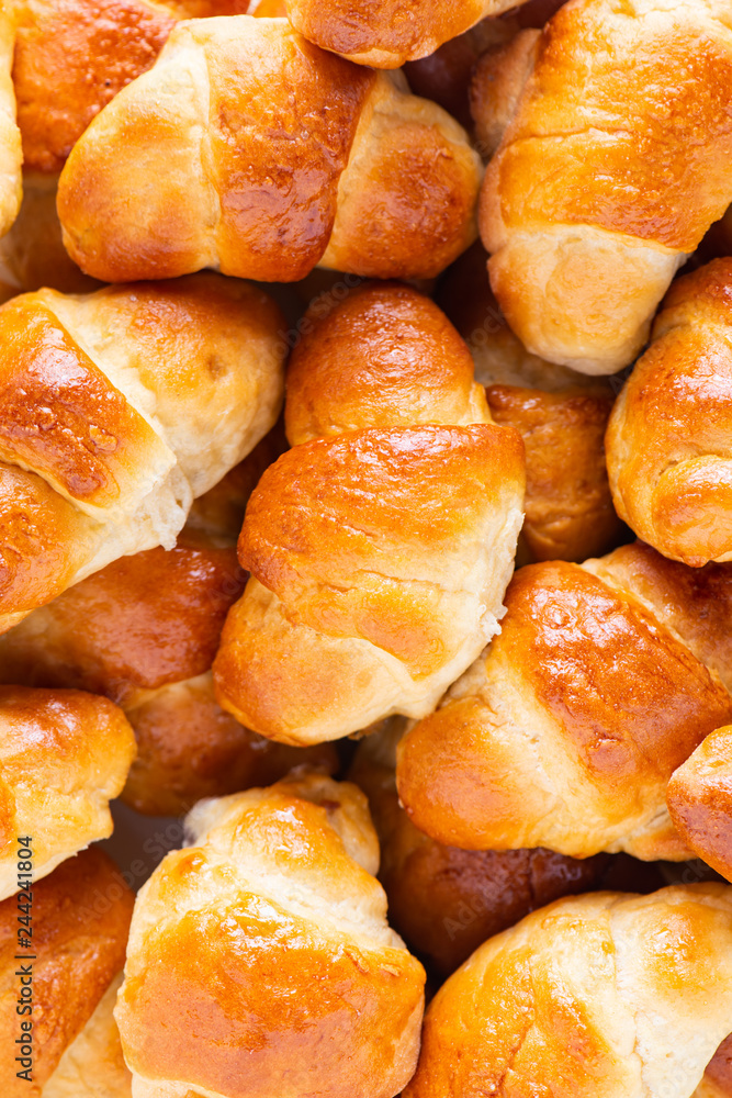 Baked crescents background Baked crescents background