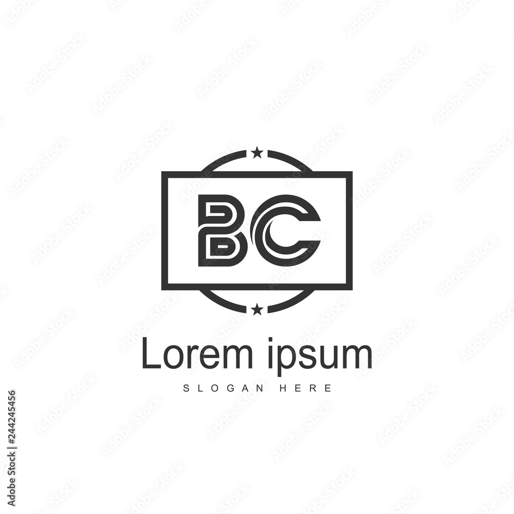 Letter Logo BC Template Vector Design