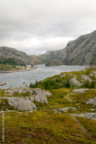 Mountains by the sea in Lofoten, Norway on a cloudy day © Tomas