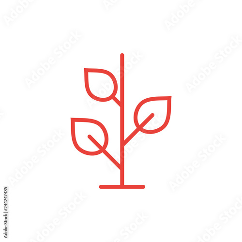 Pflanze - Piktogramm - Symbol - rot