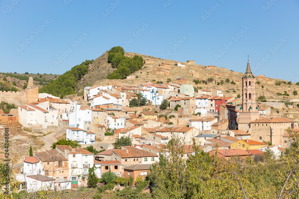 a view of Monterde village, province of Zaragoza, Aragon, Spain