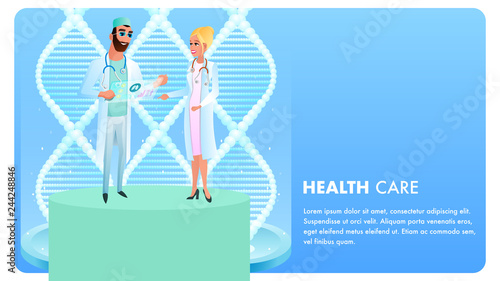 Flat Banner Illustration Public Health Care System