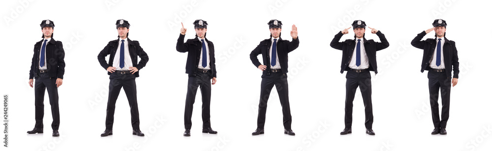 Police officer isolated on white Police officer isolated on white