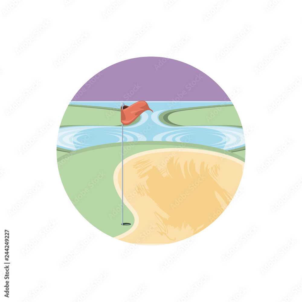circular frame with field golf circular frame with field golf