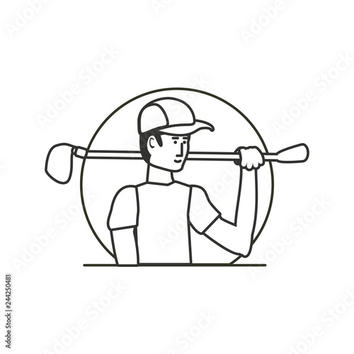golfer with stick golf avatar character