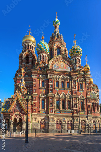Cathedral of the Savior on Spilled Blood in the morning sun, St Petersburg
