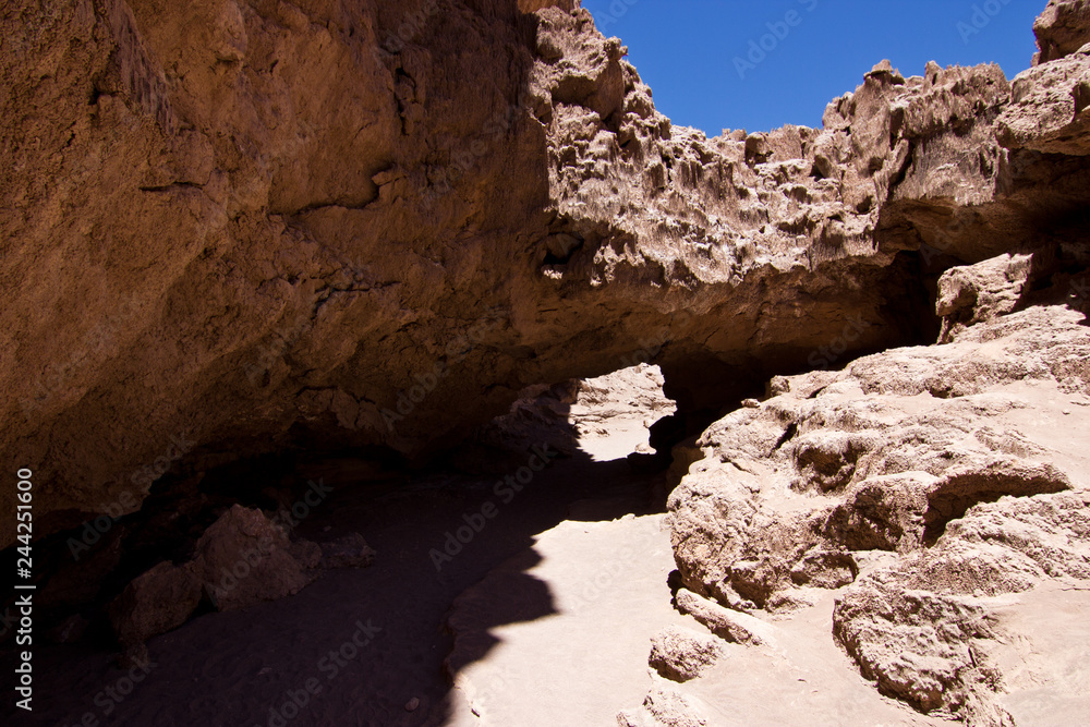 Passage through a rock in Valle de la Luna / Atacama