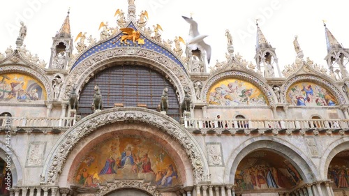 Facade of famous San Marco church in Venice